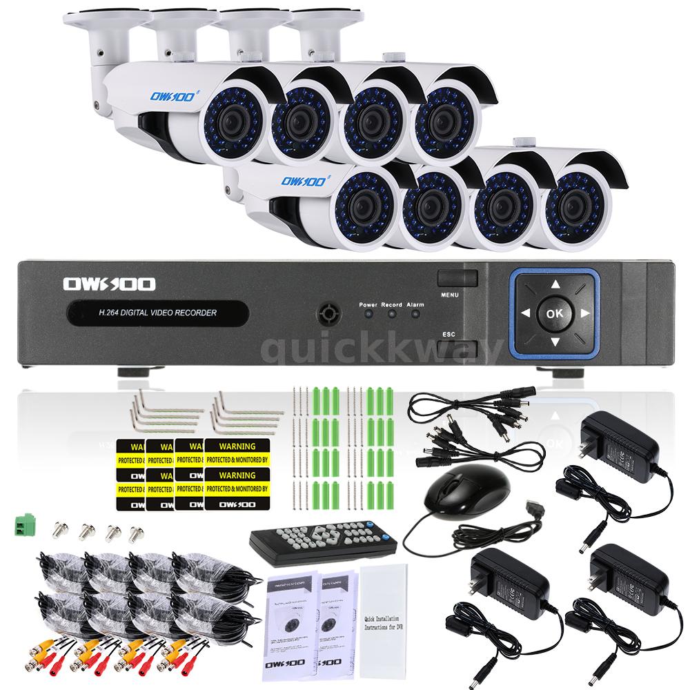 OWSOO 8CH 1080P AHD DVR 5in1 1800TVL Outdoor CCTV Security Camera