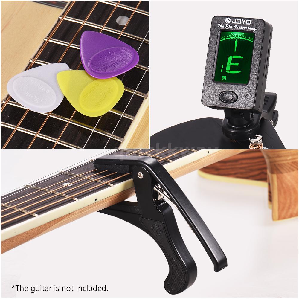 Beginners Guitar Accessory with LCD Tuner Guitar Capo 3pcs Picks Kit ...