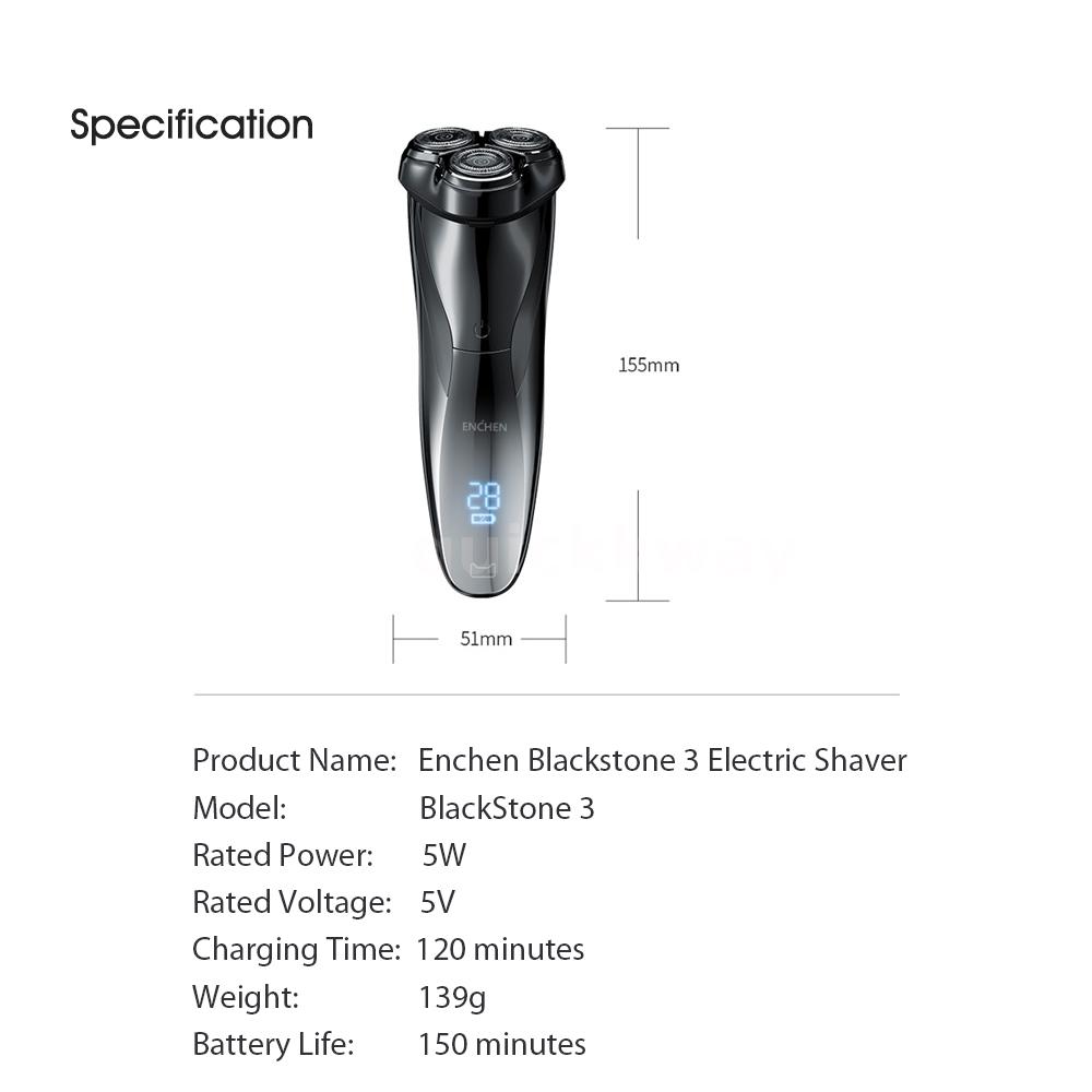 Xiaomi Enchen BlackStone 3 Electric Shaver 3DFloating Razor Facial