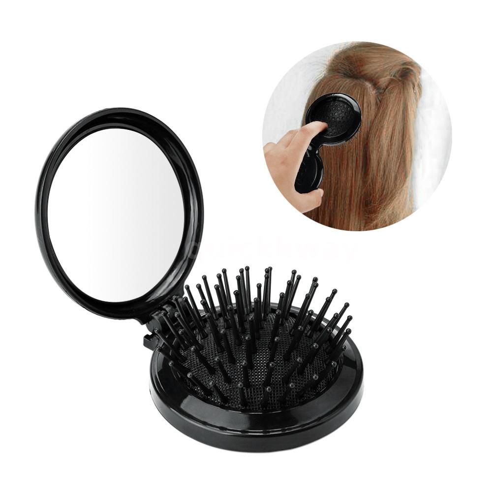 Mini Pocket Hair Comb With Mirror Folding Brush Travel Hair Brush Tool Usa Ebay