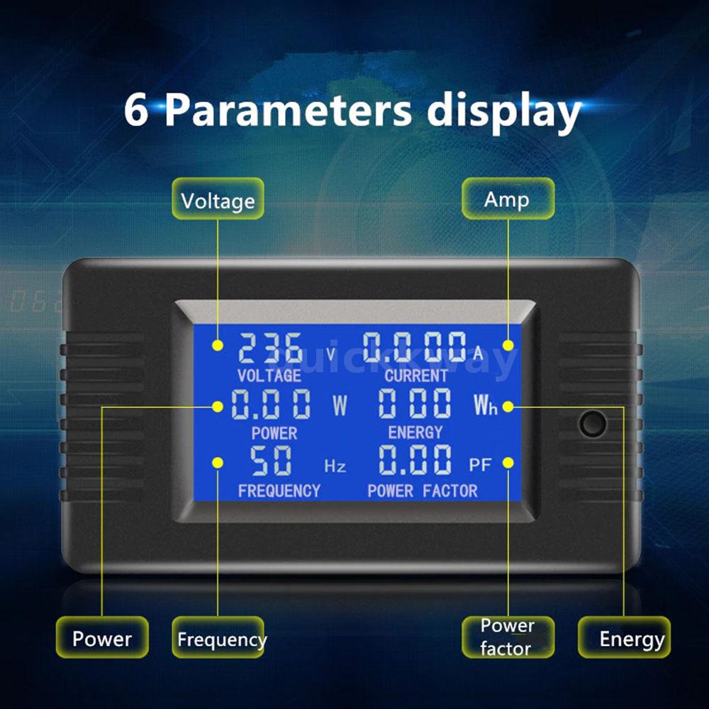 PZEM-022AC Digital Display Power Monitor Meter Voltmeter Meter A5X6 Ammeter W1M6