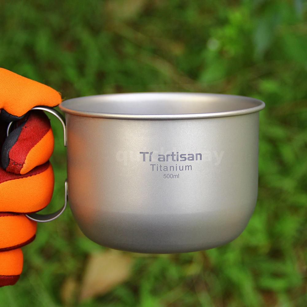 Lixada 40ml Camping Tea Cup Outdoor Cooking Picnic Titanium Wine Water Tableware